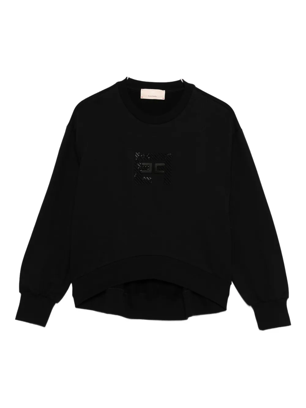 Elisabetta Franchi La Mia Bambina embroidered-logo cotton sweatshirt Zwart
