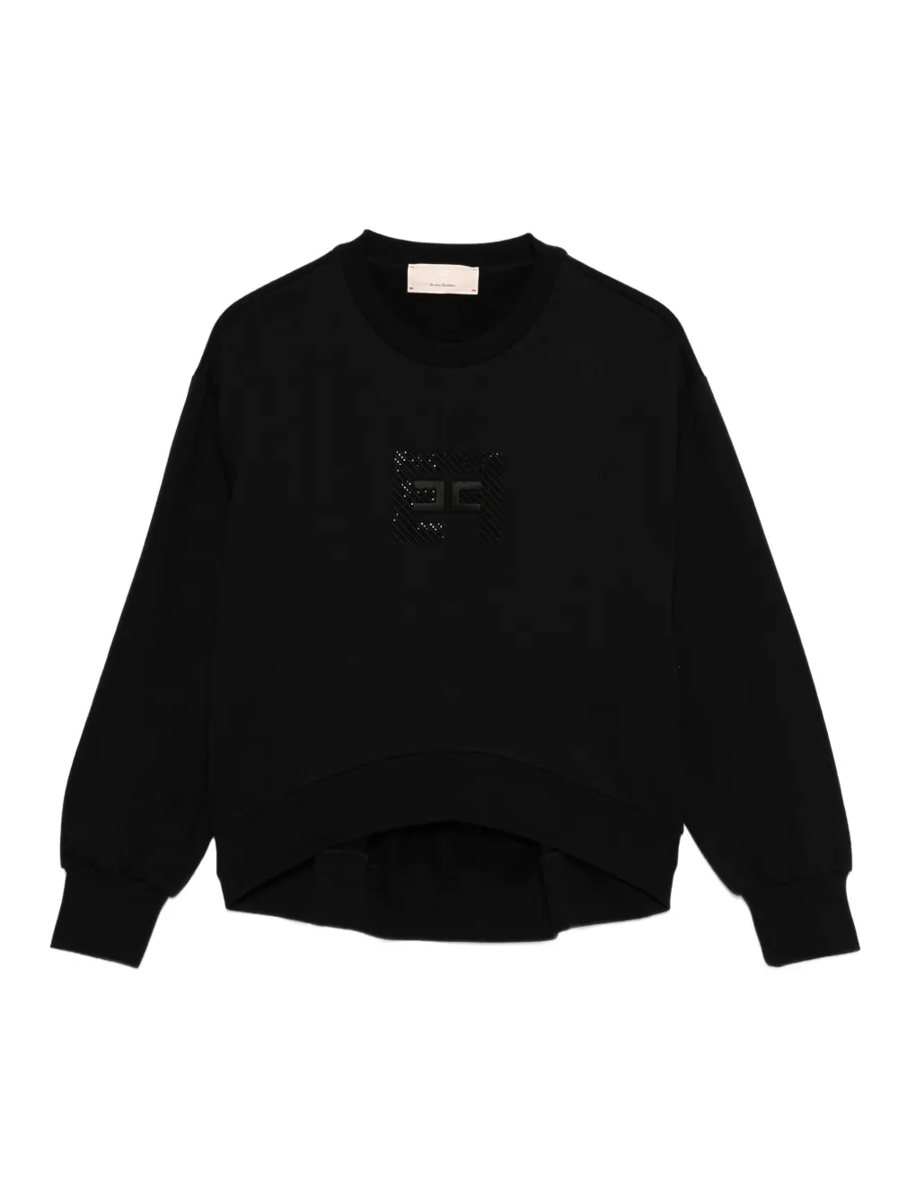 Elisabetta Franchi La Mia Bambina Katoenen sweater met geborduurd logo Zwart