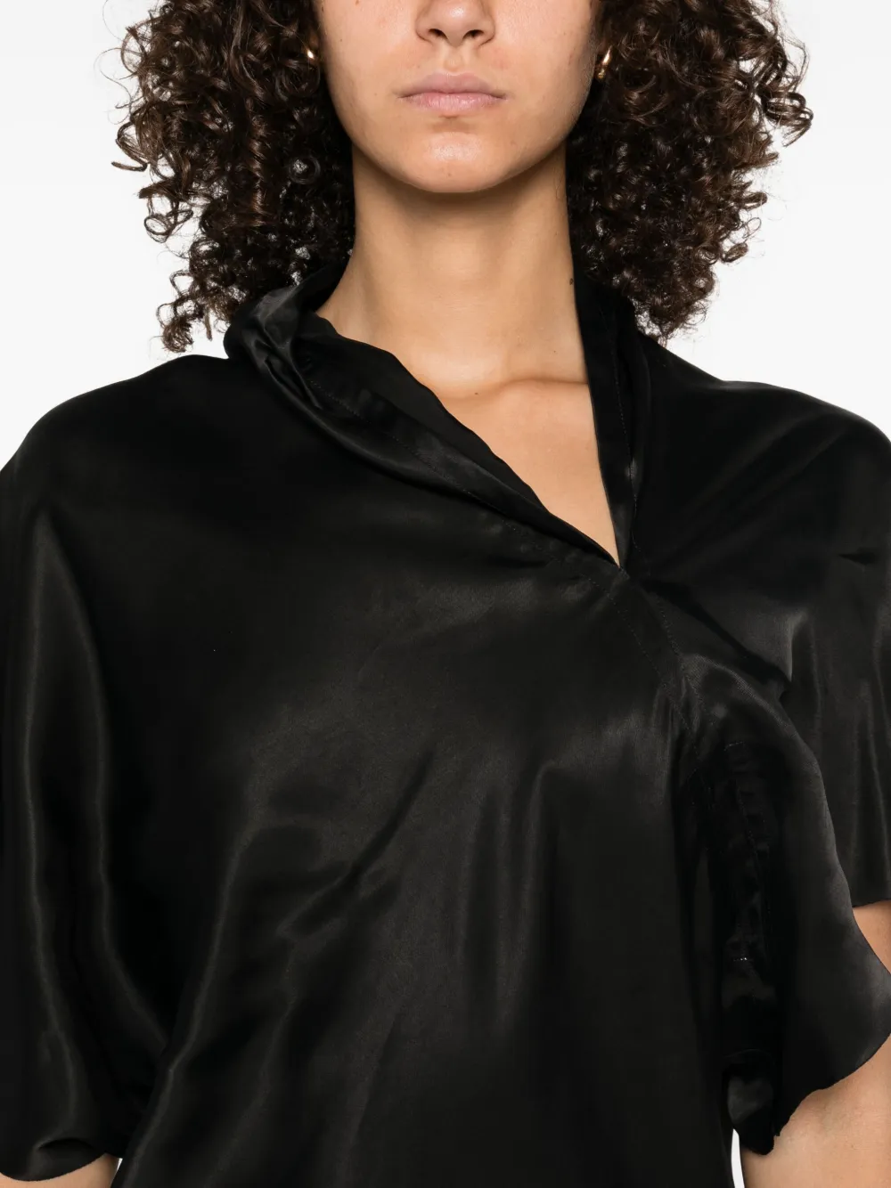 Rick Owens draped one-shoulder midi dress Blauw