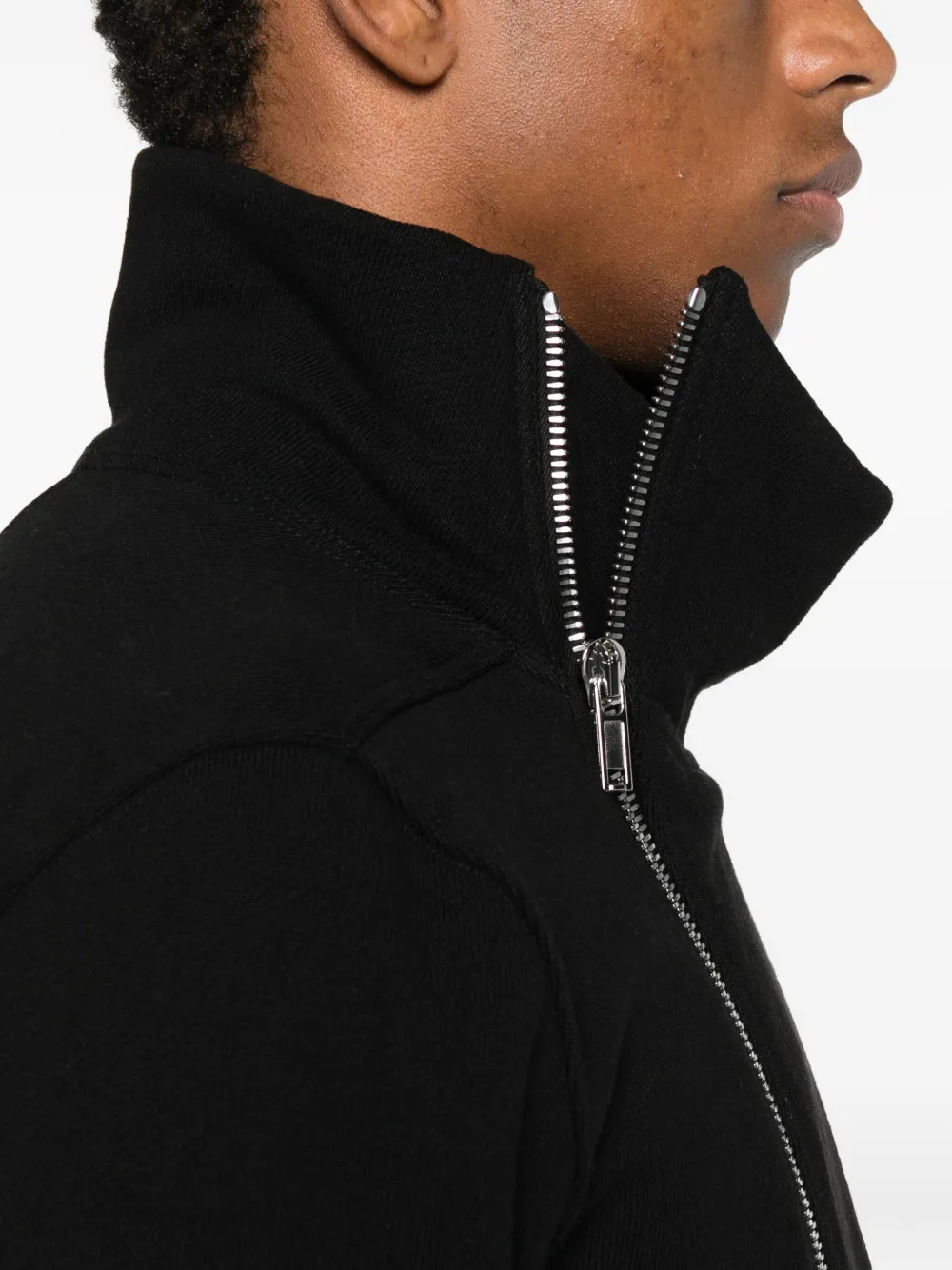 Rick Owens asymmetrical zip-front jacket Zwart