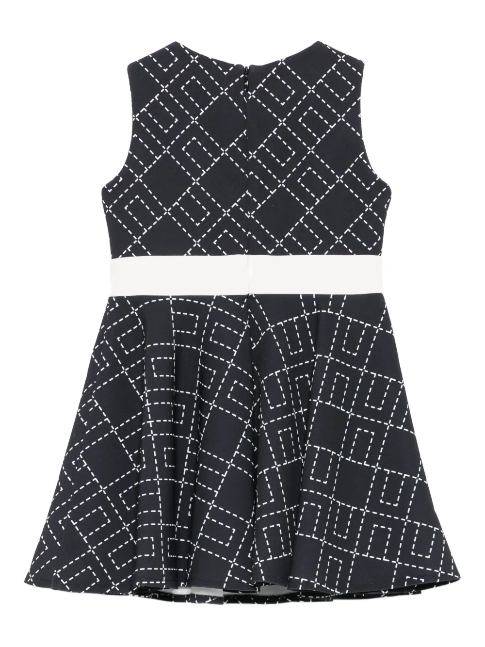 Elisabetta Franchi La Mia Bambina Flared jurk met geometrische print Zwart