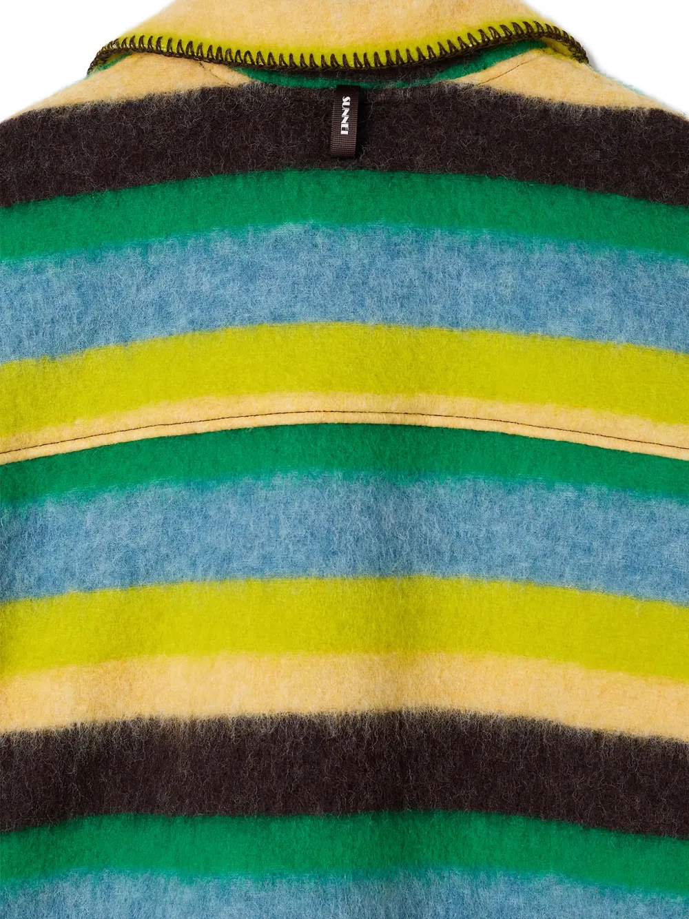 Sunnei Striped Over Shirt In Brown