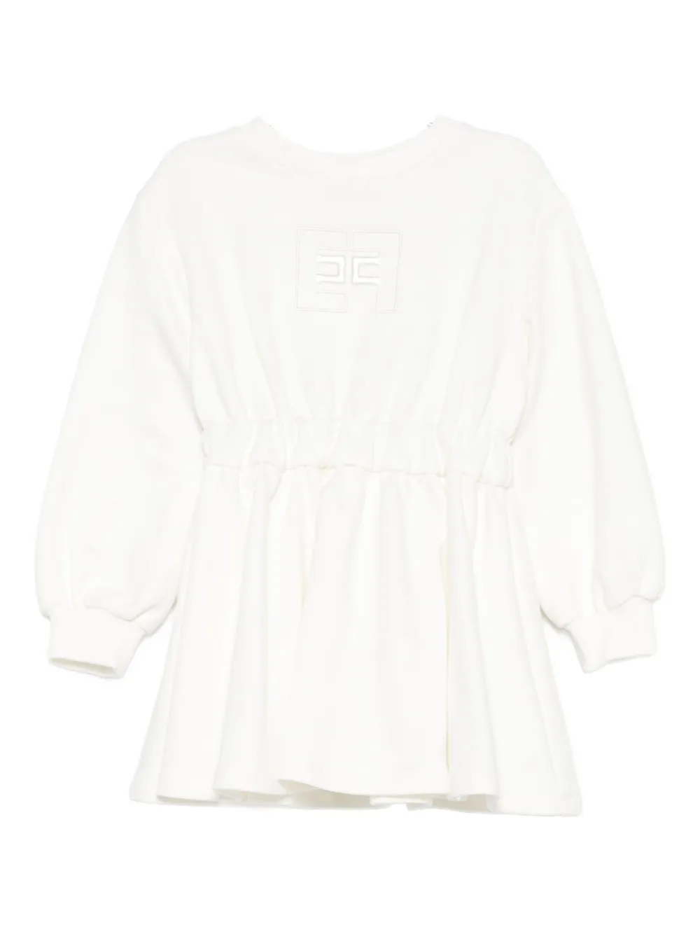 Elisabetta Franchi La Mia Bambina Babies' Logo-embroidered Dress In White