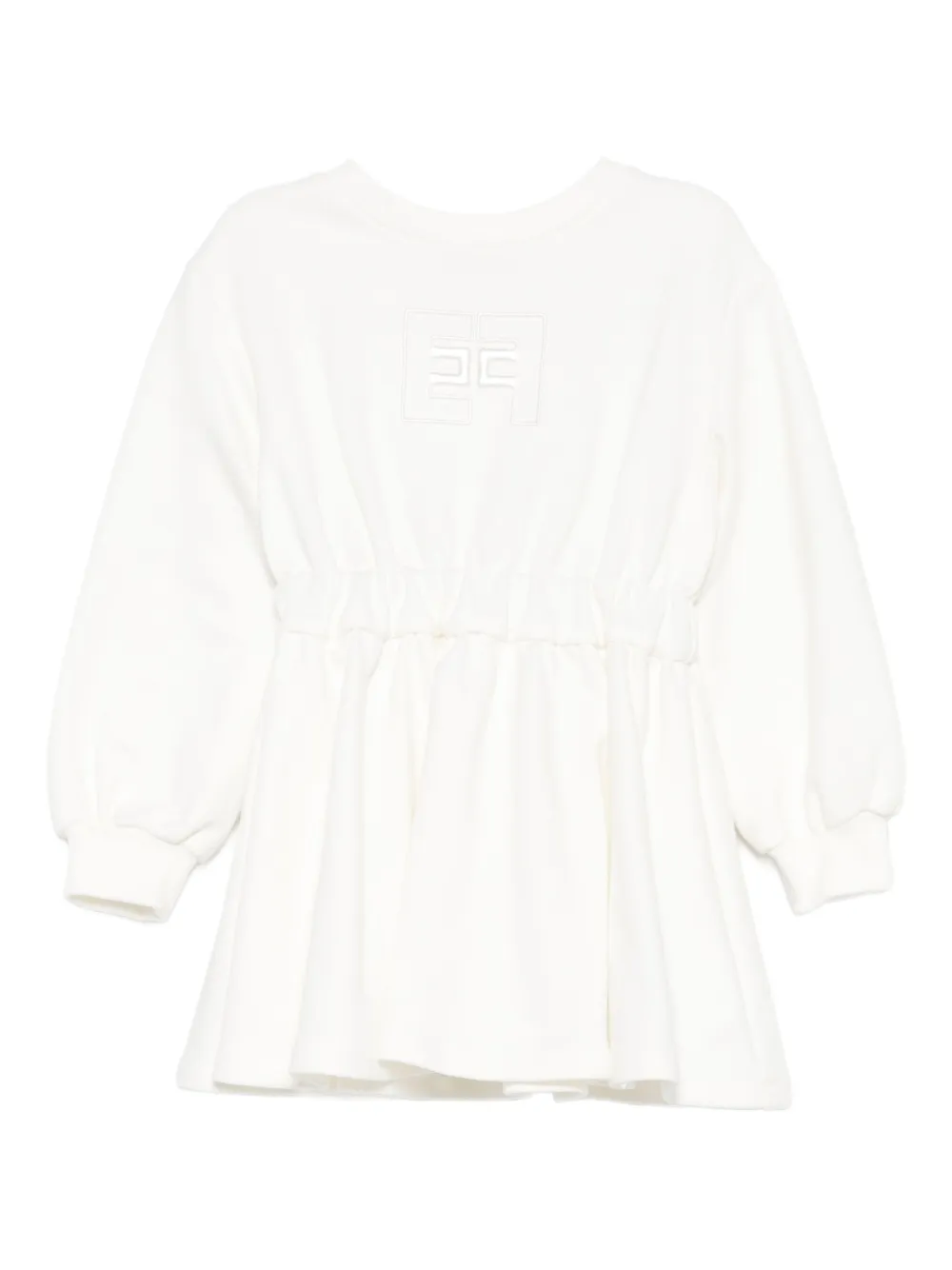 Elisabetta Franchi La Mia Bambina logo-embroidered dress Wit