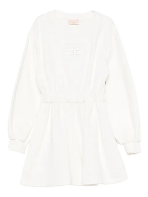 Elisabetta Franchi La Mia Bambina embroidered-logo cinched-waist dress