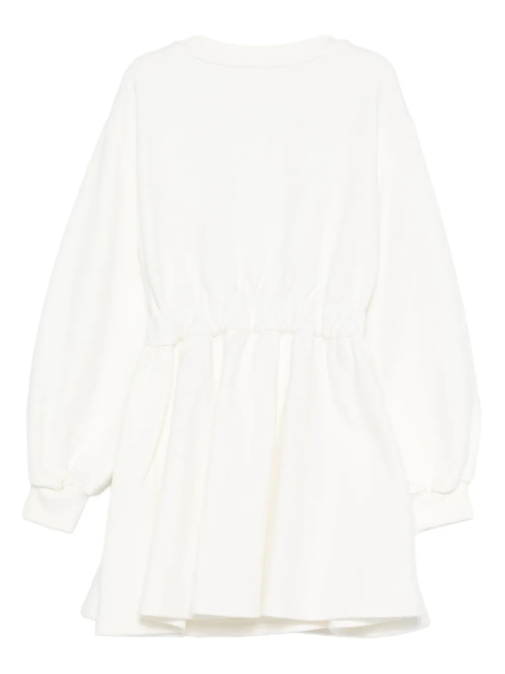 Elisabetta Franchi La Mia Bambina embroidered-logo cinched-waist dress Wit