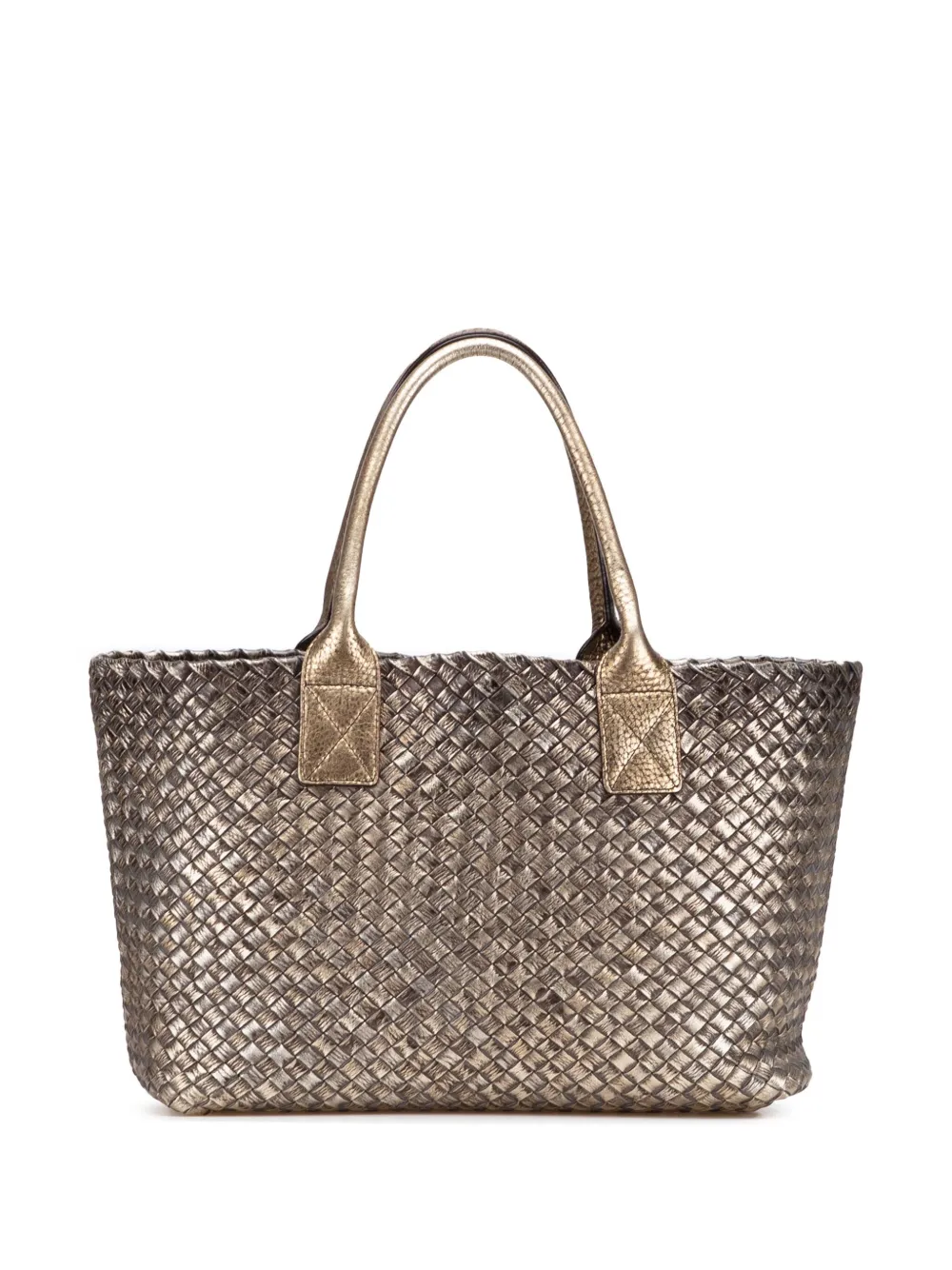 Bottega Veneta Pre-Owned 2000-2007 Medium Lambskin Intreccio Cabat tote bag | Gold | Image 1