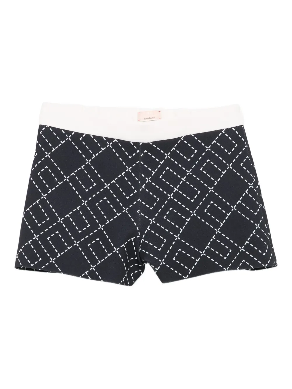 Elisabetta Franchi La Mia Bambina geometric-pattern shorts Zwart