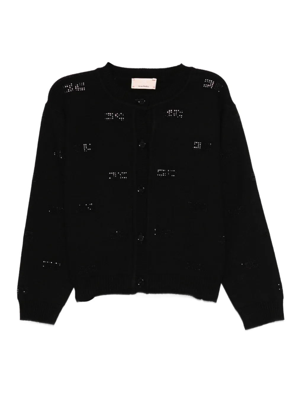 Elisabetta Franchi La Mia Bambina Babies' Embellished Button Cardigan In Black