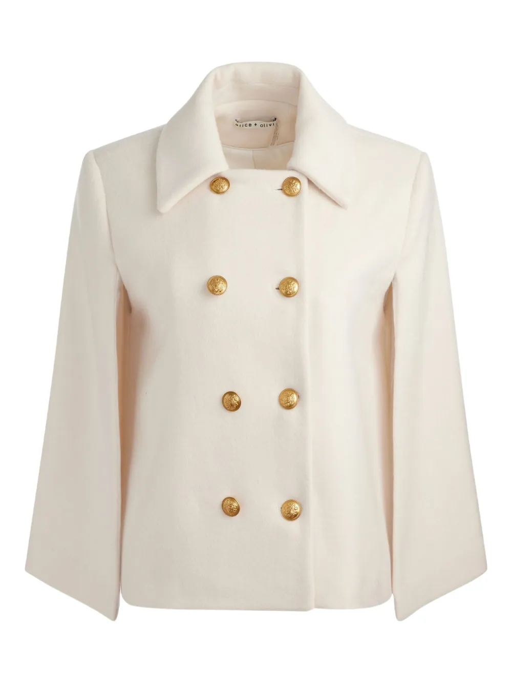 Alice And Olivia Reynalda Buttoned Cape In White