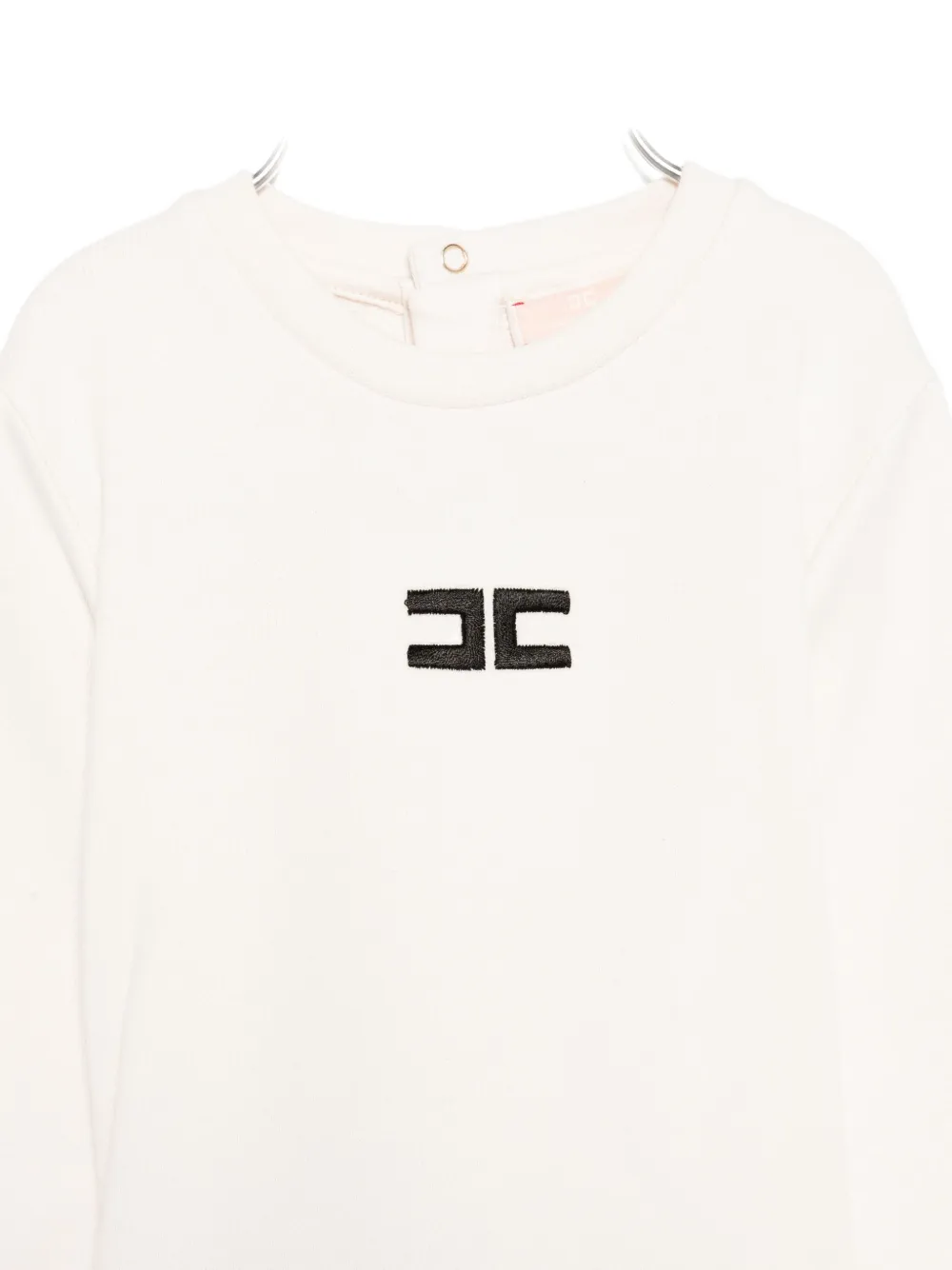 Elisabetta Franchi La Mia Bambina Logo-embroidered Geometric-pattern Trousers Set In White