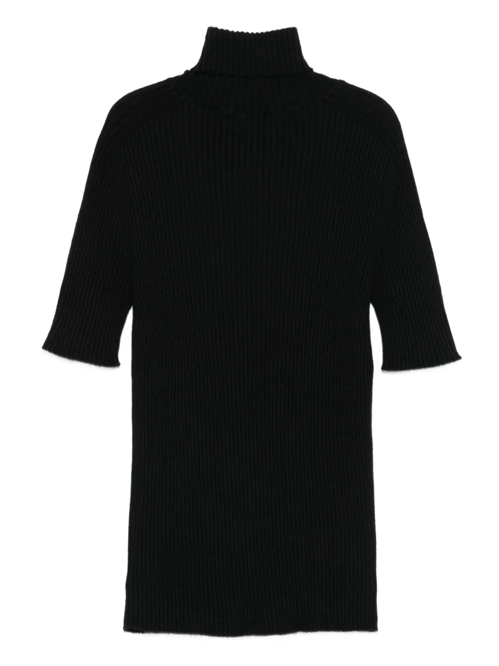 Giorgio Armani Ribbed Turtleneck Top In Black