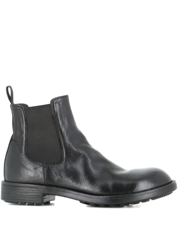Officine Creative Elasticated-panel Leather Boots in Black