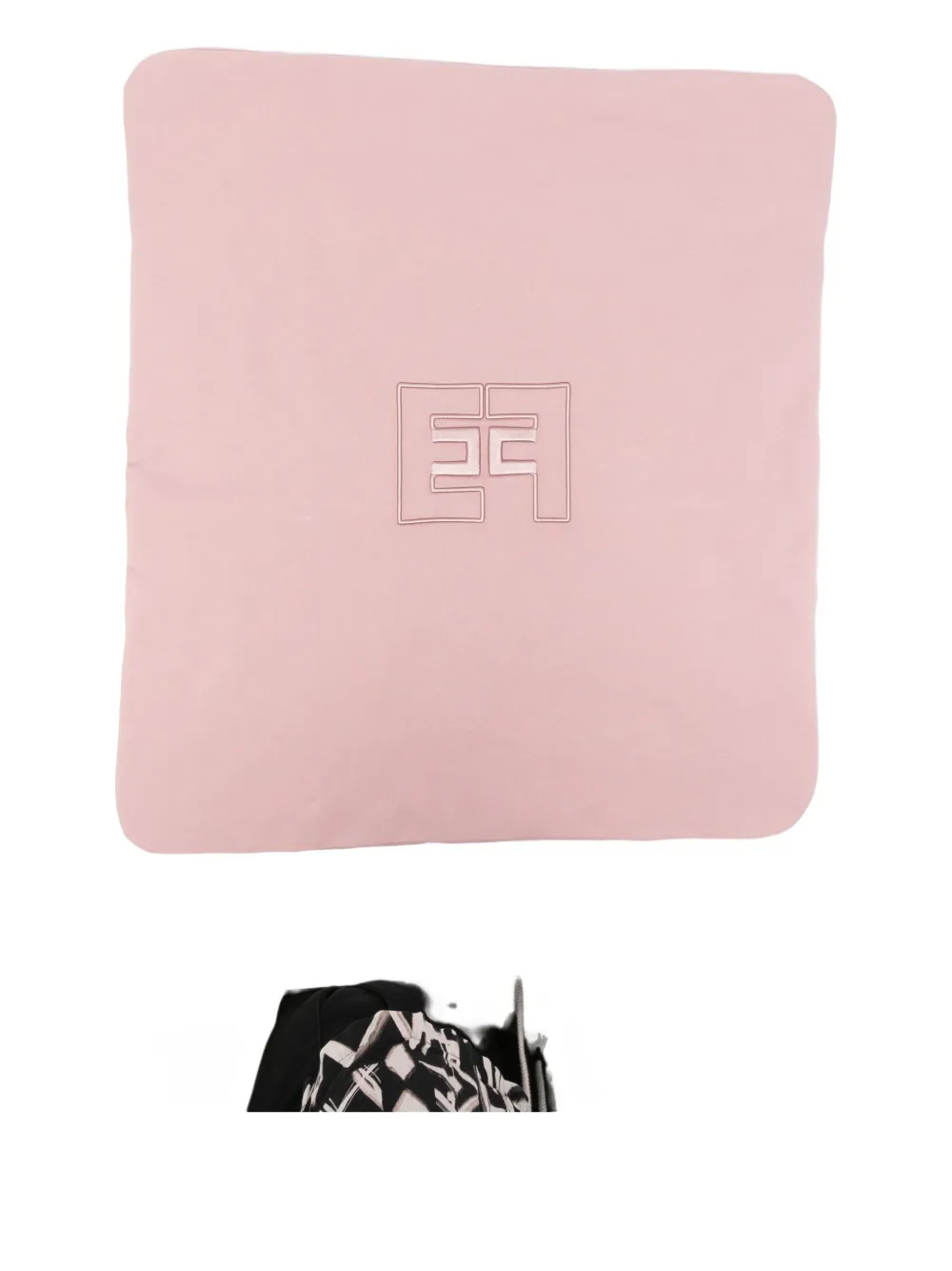 Elisabetta Franchi La Mia Bambina Embroidered-logo Blanket In Pink