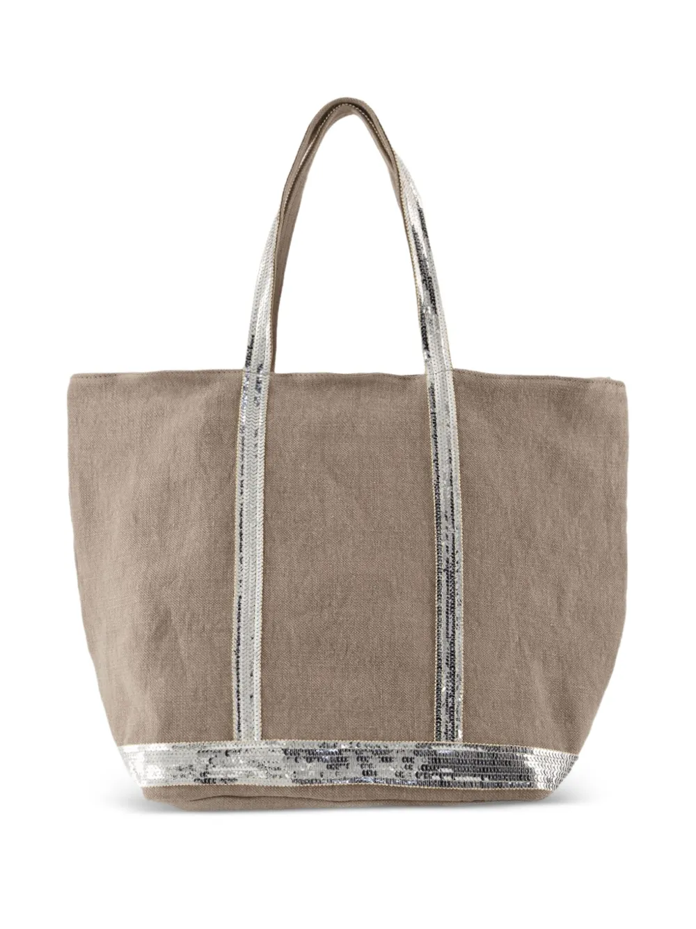 Vanessa Bruno Sequin-embellished Linen Tote Bag In Brown