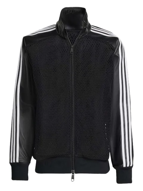adidas leather-paneled mesh sweatshirt