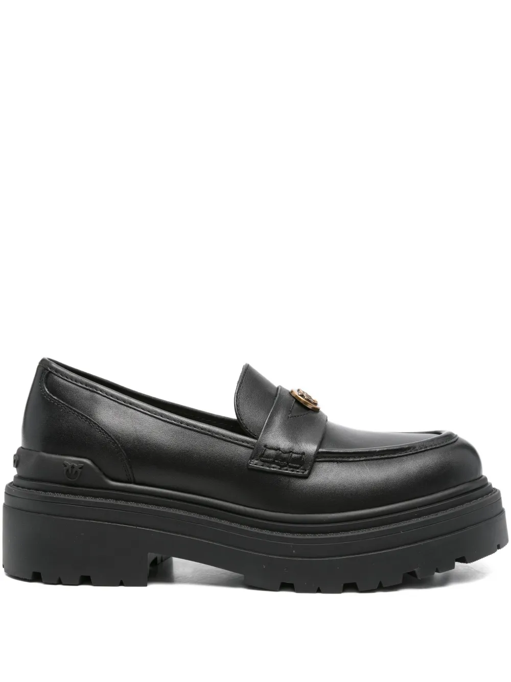 PINKO logo-plaque platform loafers Black