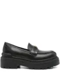 PINKO logo-plaque platform loafers - Black