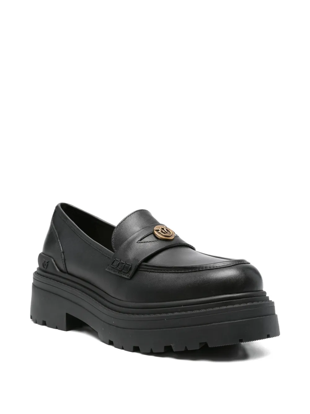 PINKO Loafers met logoplakkaat - Zwart