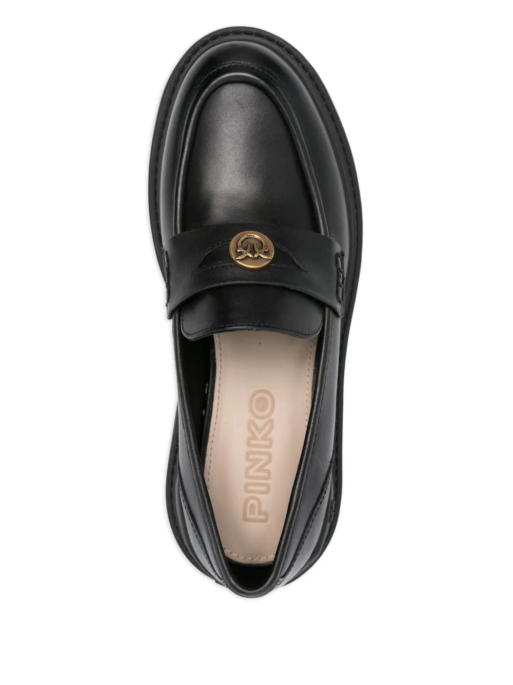 PINKO logo-plaque platform loafers Black