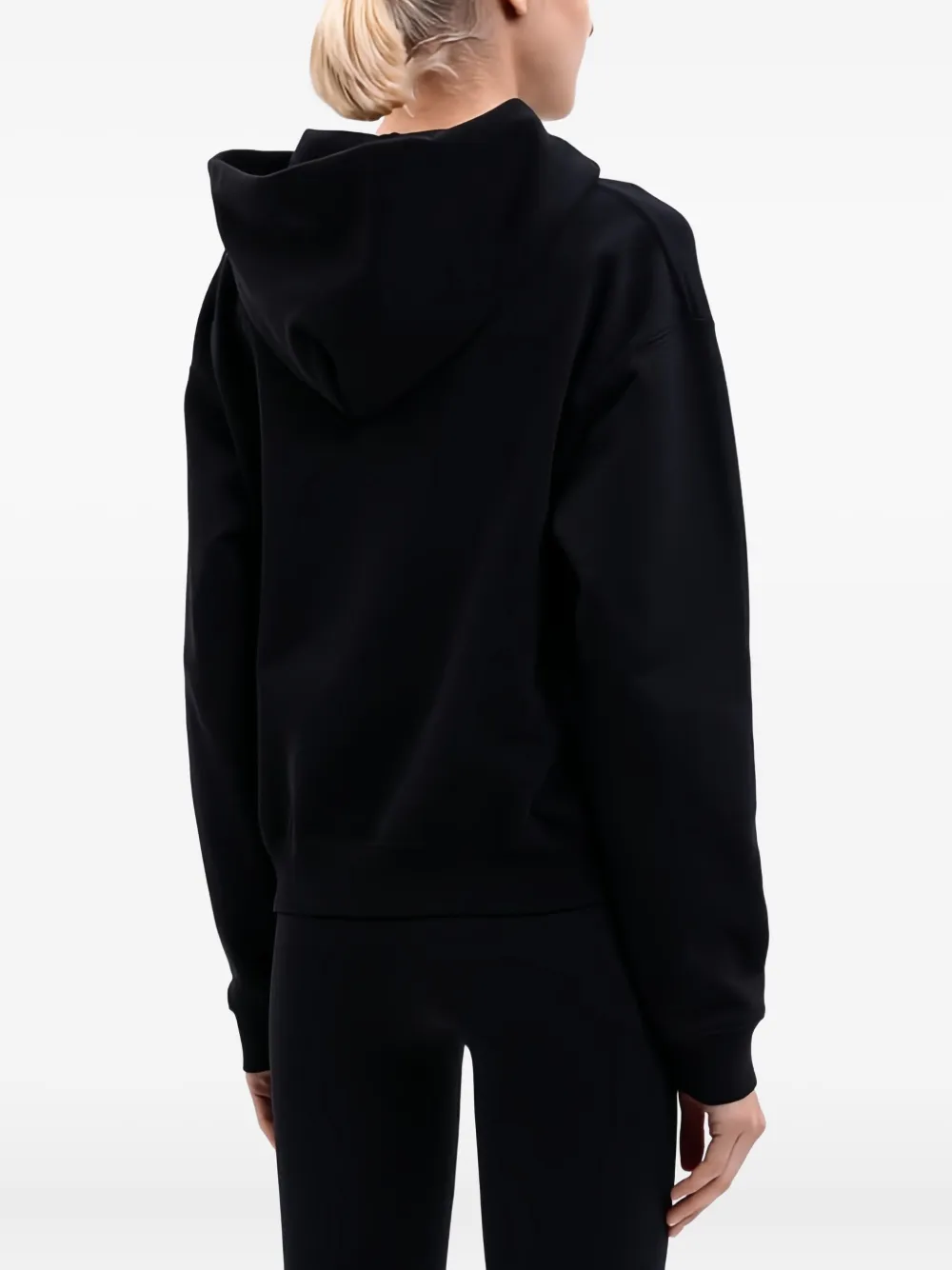 Vetements Logo Fitted Zip Up Hoodie Clothing In Black