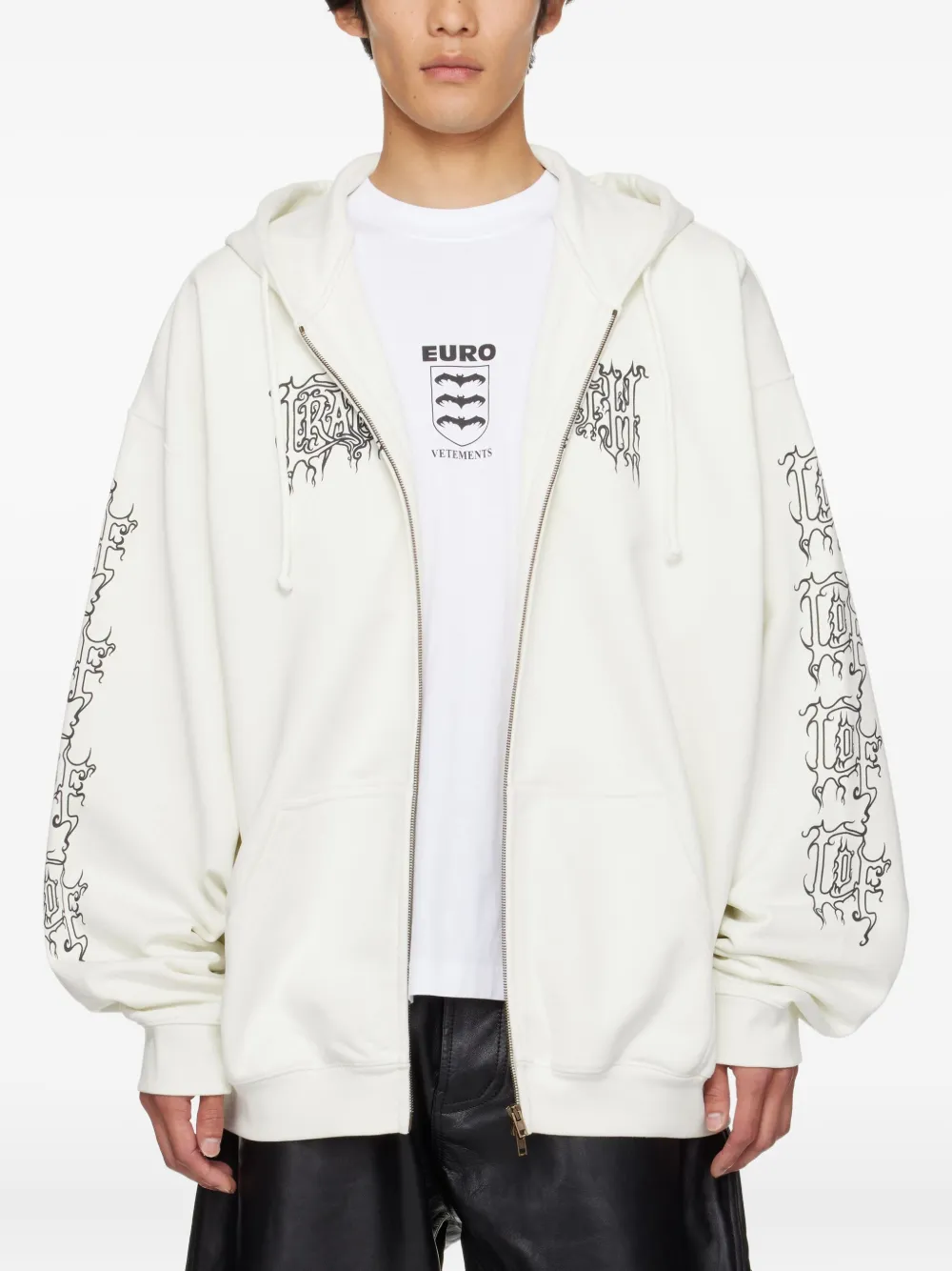 VETEMENTS hoodie con cierre y estampado gráfico | blanco | Image 1