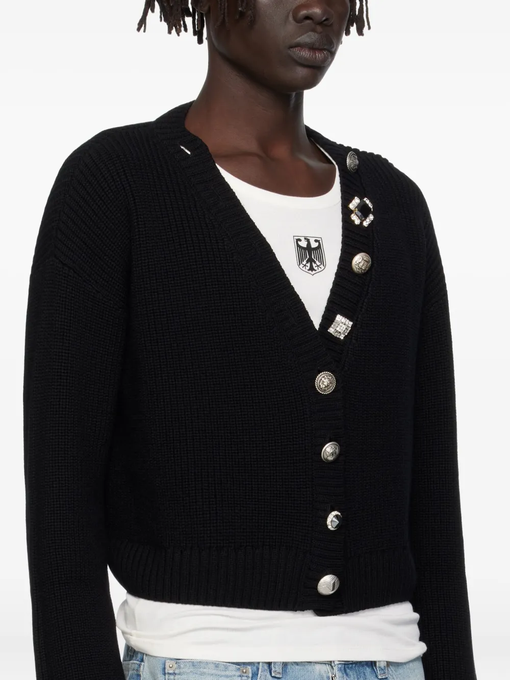 Vetements Mini Button-up Cardigan In Black
