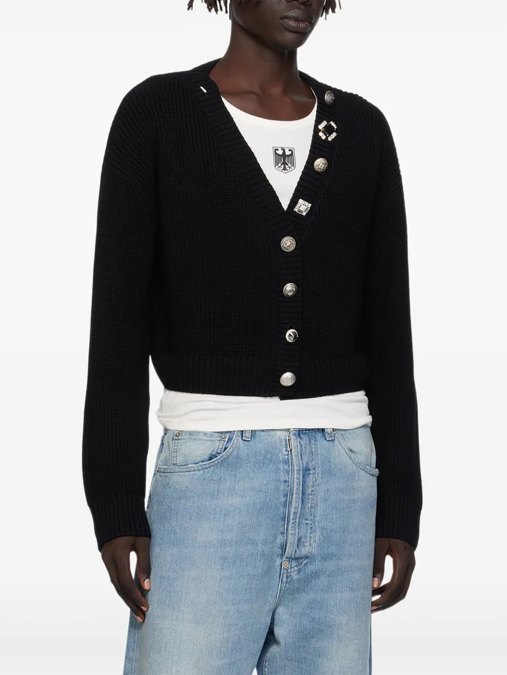 Vetements Mini Button-up Cardigan In Black