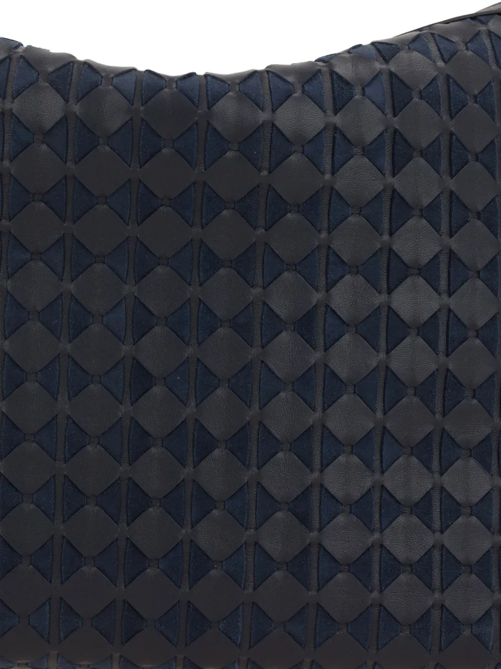 Serapian Triangle-pattern Leather Shoulder Bag In Blue