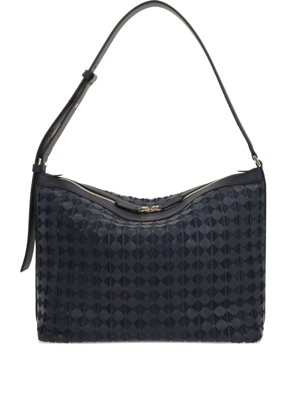 Serapian triangle-pattern leather shoulder bag | Blue | Image 1