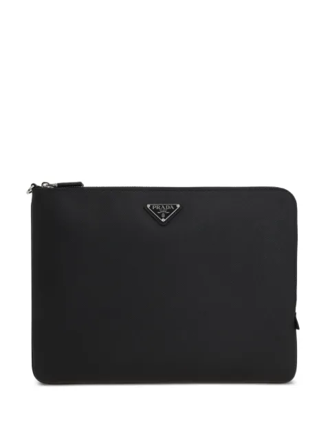 Prada logo-plaque zip-top wallet