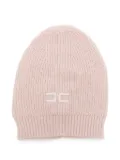 Elisabetta Franchi La Mia Bambina ribbed-knit logo-embroidered beanie - Pink