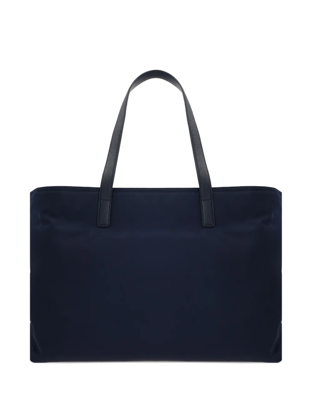 Prada slide-pocket leather-trim tote bag Blauw