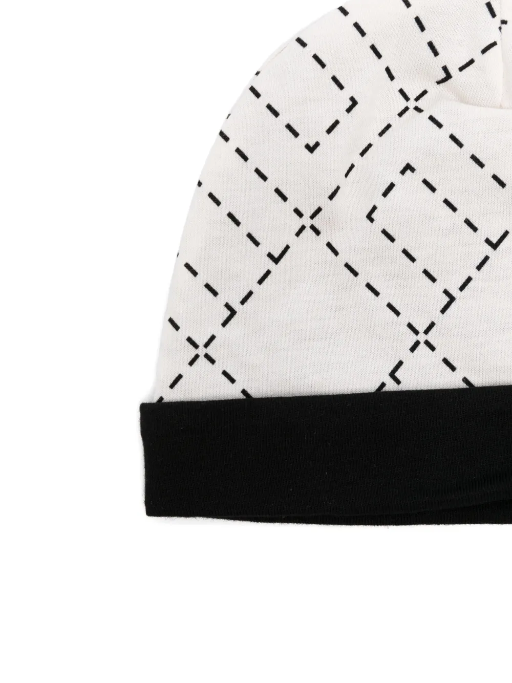 Elisabetta Franchi La Mia Bambina Katoenen muts met diamantpatroon Wit