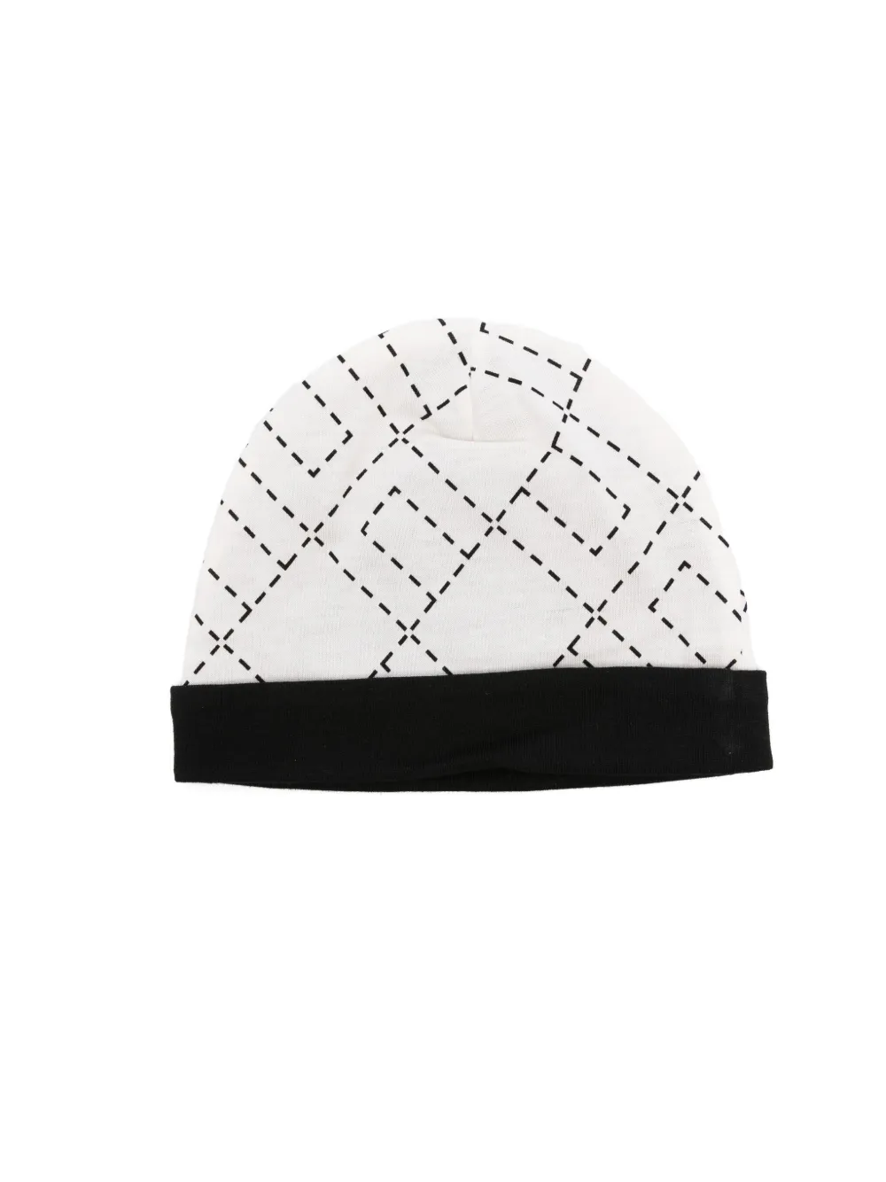 ELISABETTA FRANCHI LA MIA BAMBINA DIAMOND-PATTERNED COTTON BEANIE