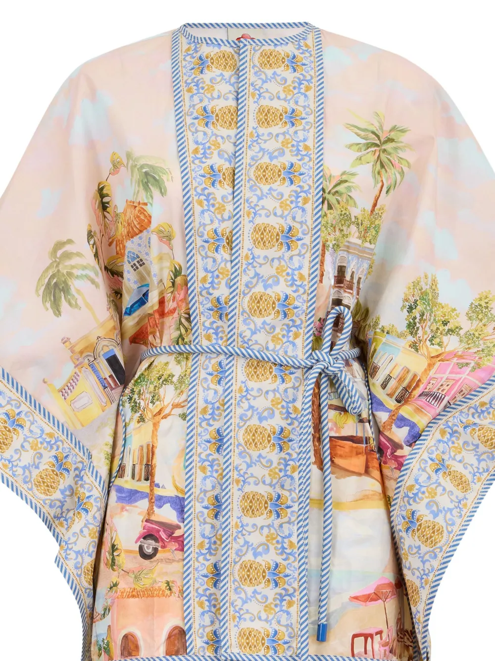 FARM Rio Aracati printed belted kimono Beige