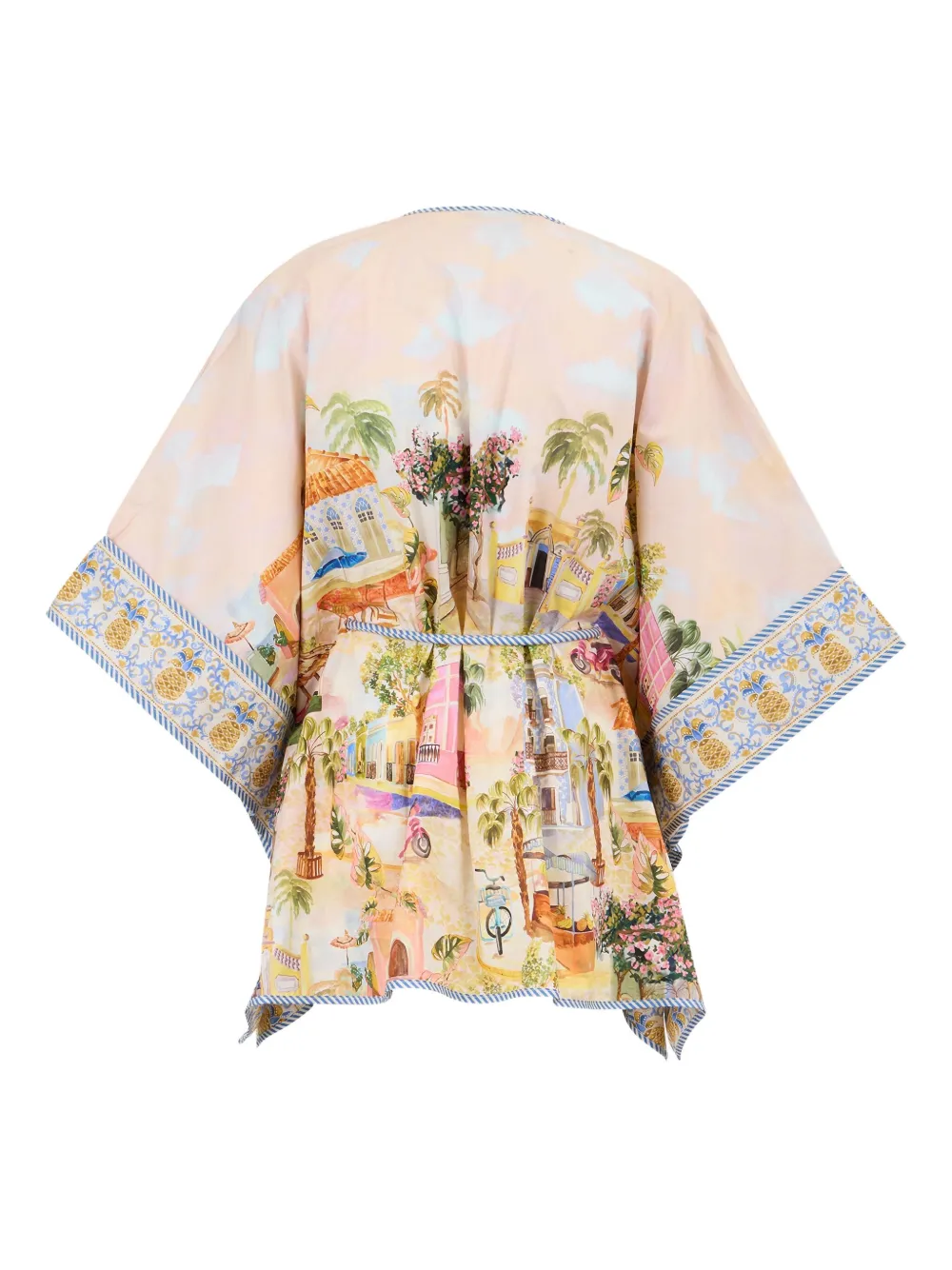 FARM Rio Aracati printed belted kimono Beige