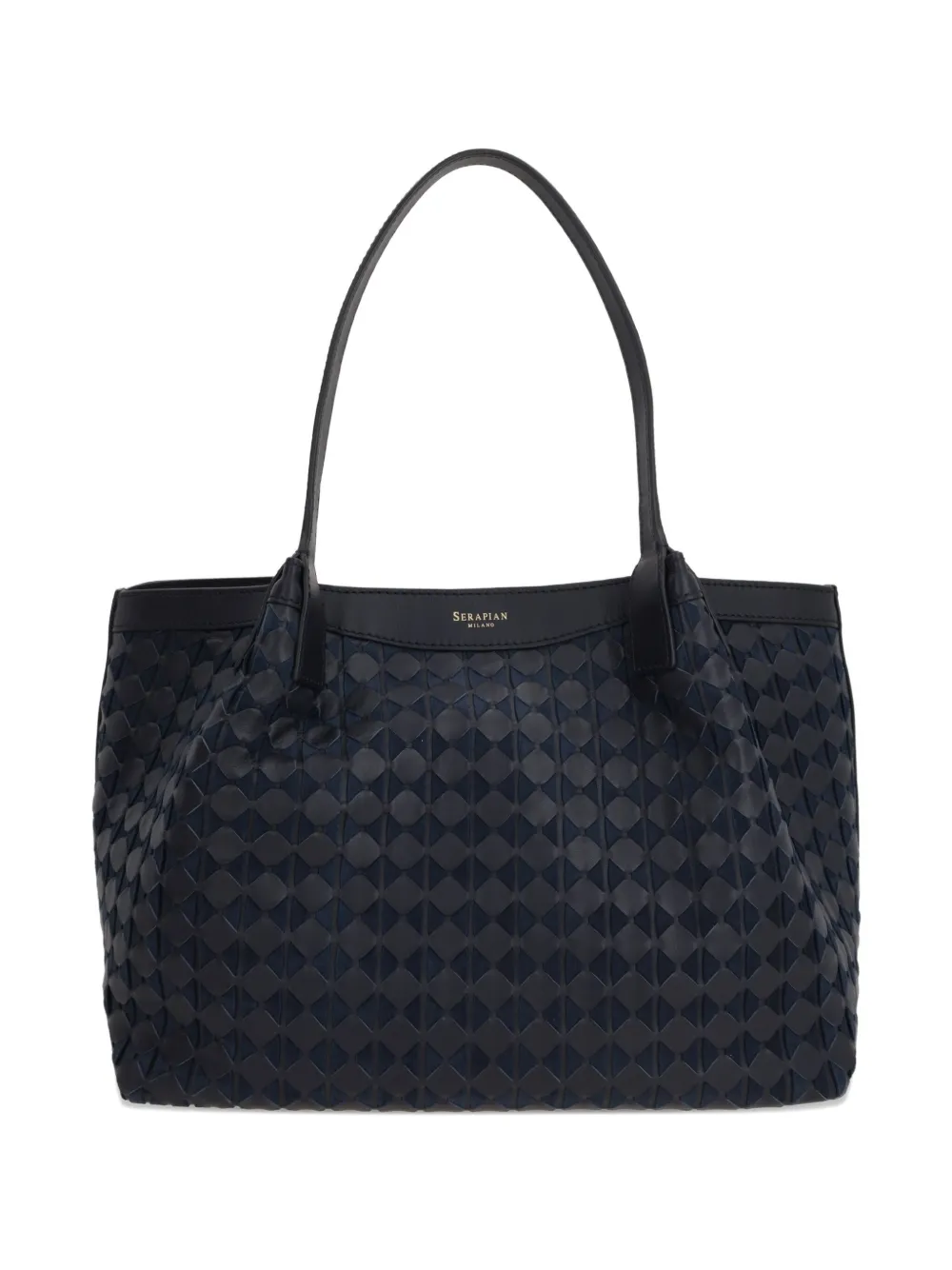 Serapian Woven Nappa-leather Tote Bag In Black