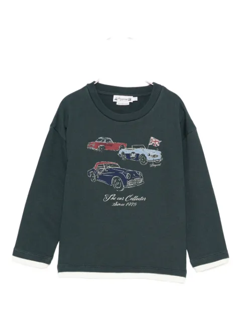 Bonpoint car-print cotton sweatshirt