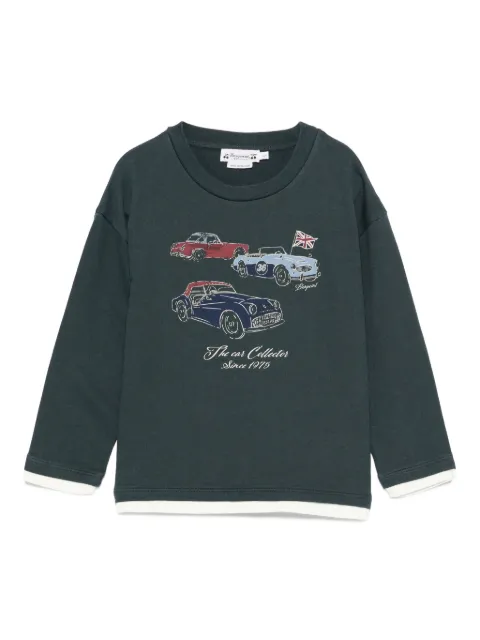 Bonpoint car-print cotton sweatshirt