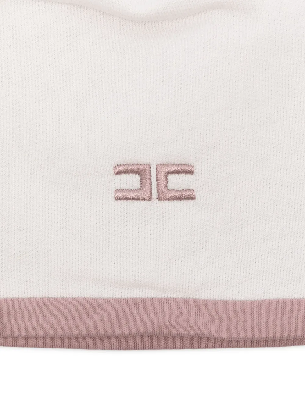 Elisabetta Franchi La Mia Bambina Muts met geborduurd logo Beige