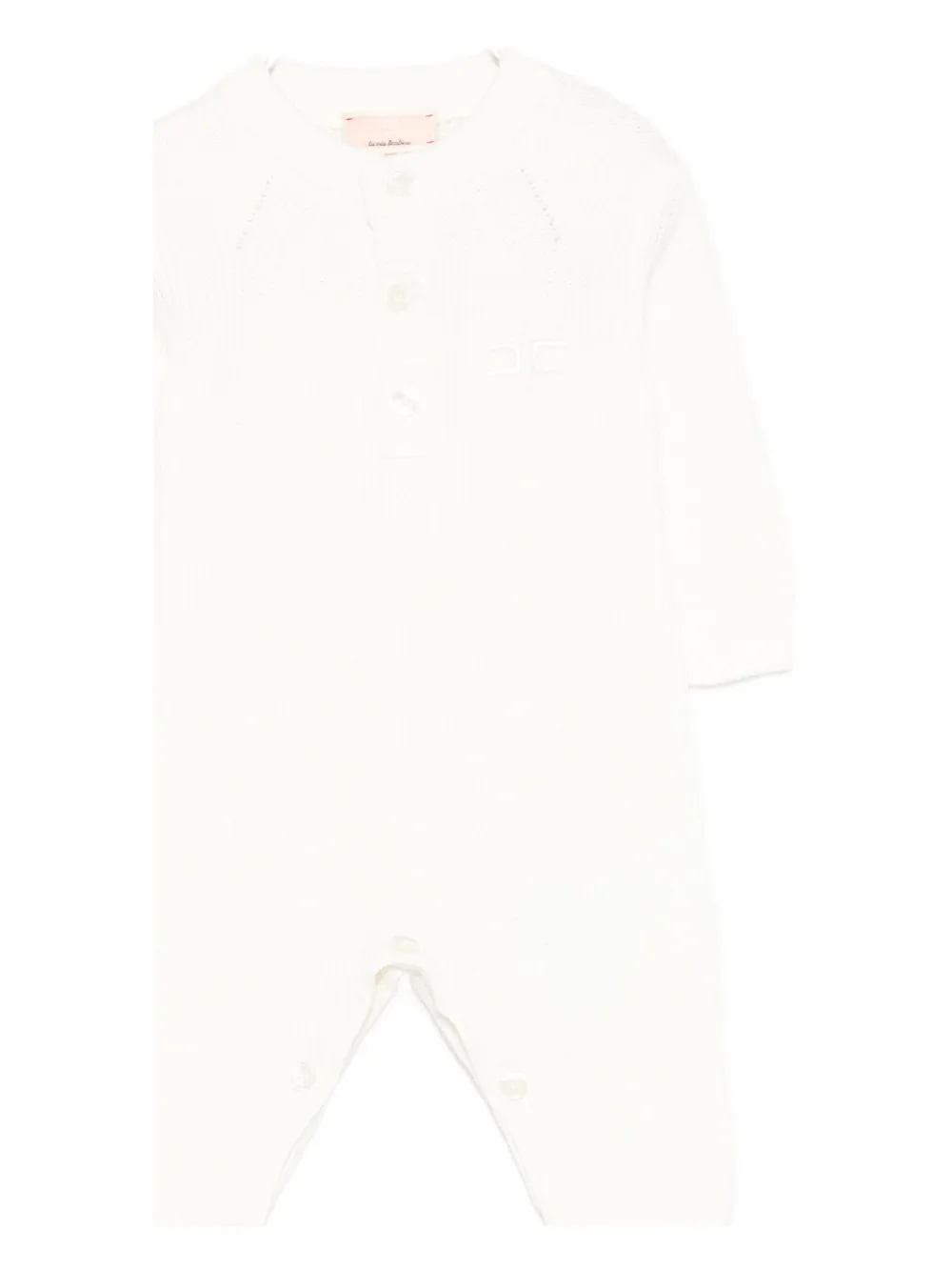 Elisabetta Franchi La Mia Bambina Geribbelde jumpsuit met knopen Wit