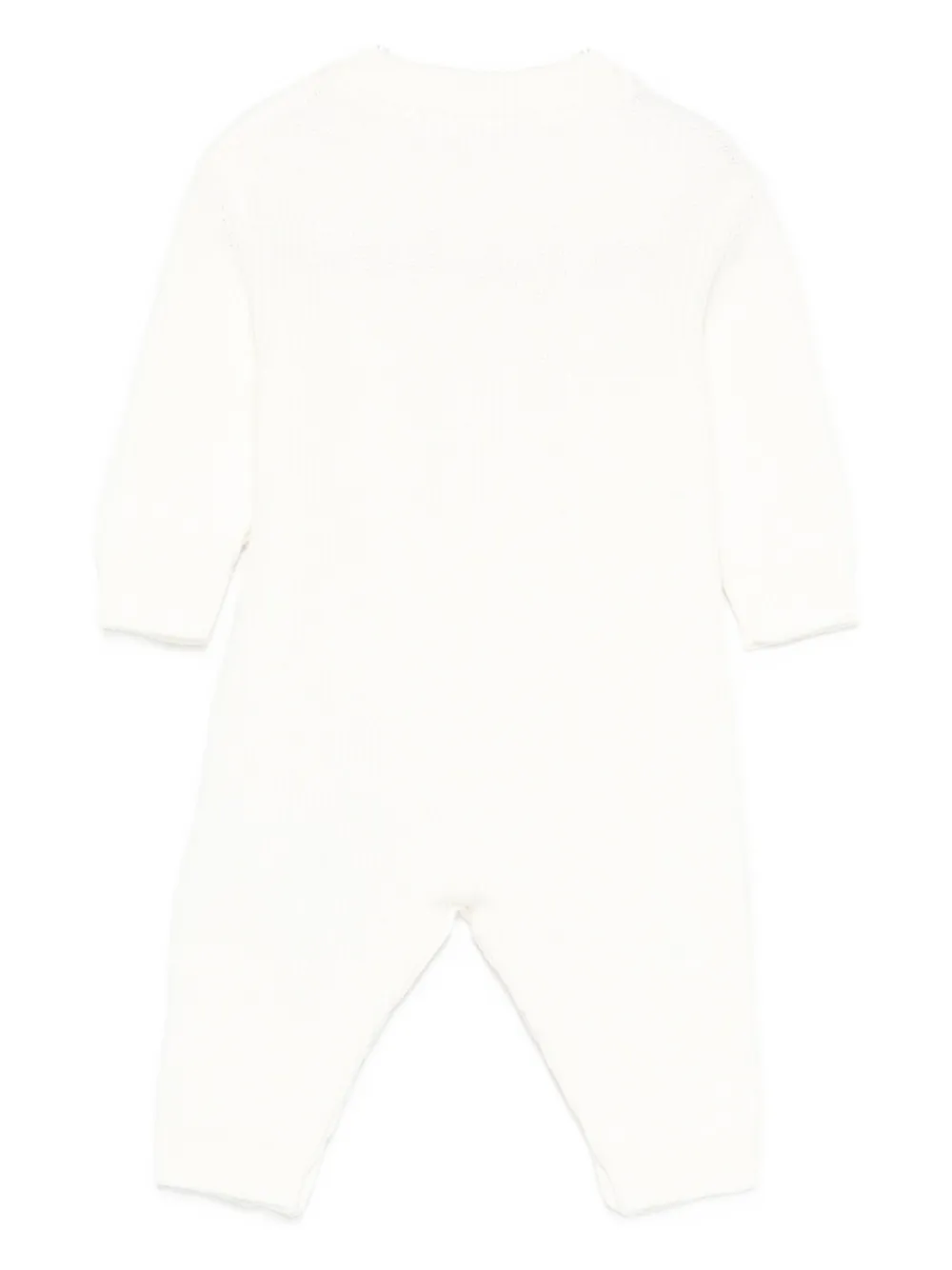 Elisabetta Franchi La Mia Bambina Geribbelde jumpsuit met knopen Wit