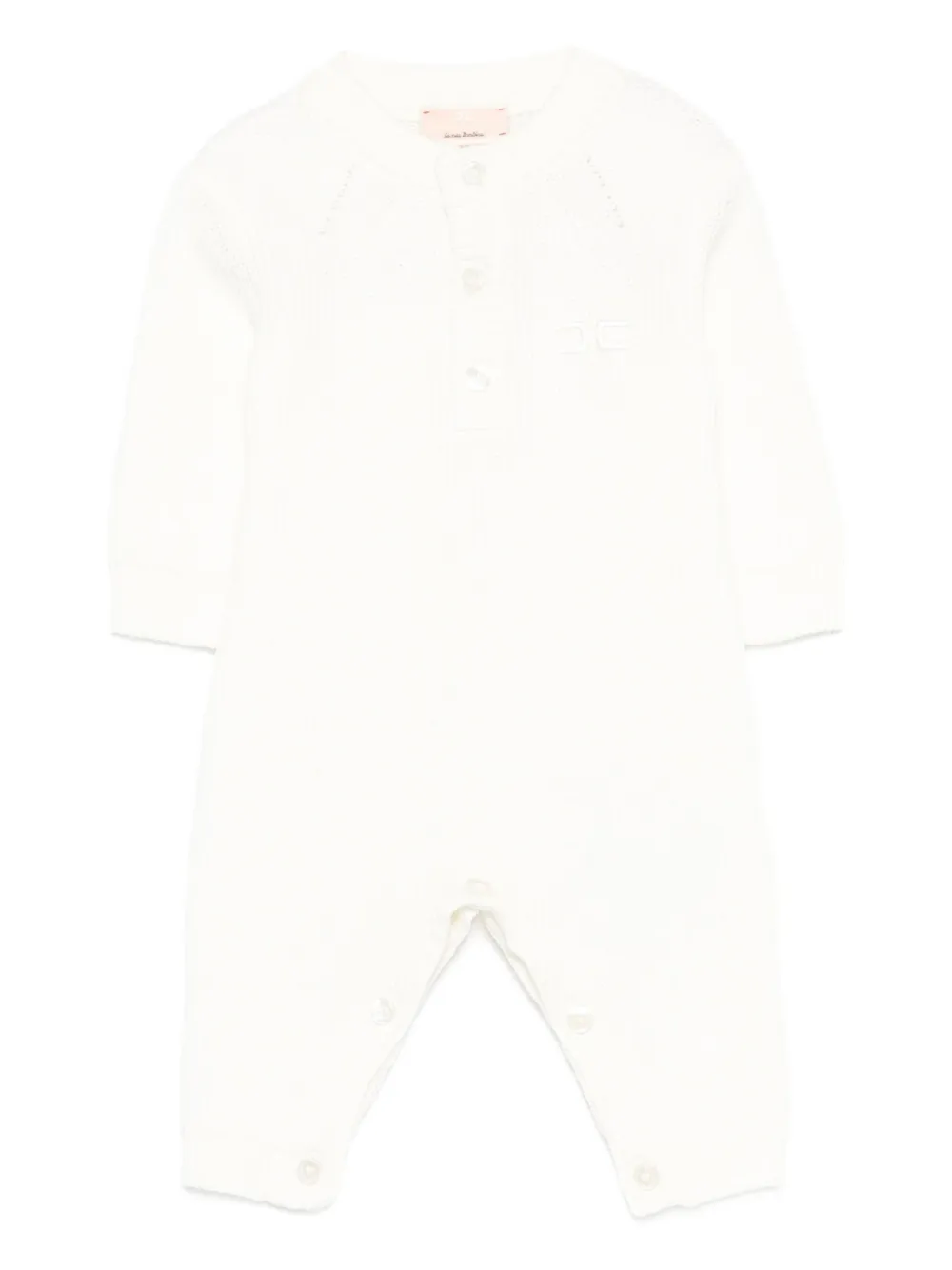 Elisabetta Franchi La Mia Bambina Geribbelde jumpsuit met knopen Wit