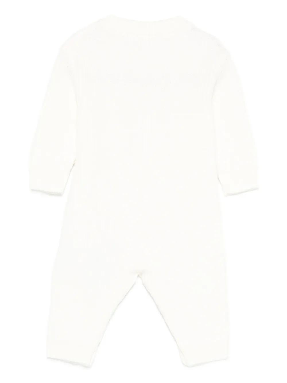 Elisabetta Franchi La Mia Bambina Geribbelde jumpsuit met knopen - Wit