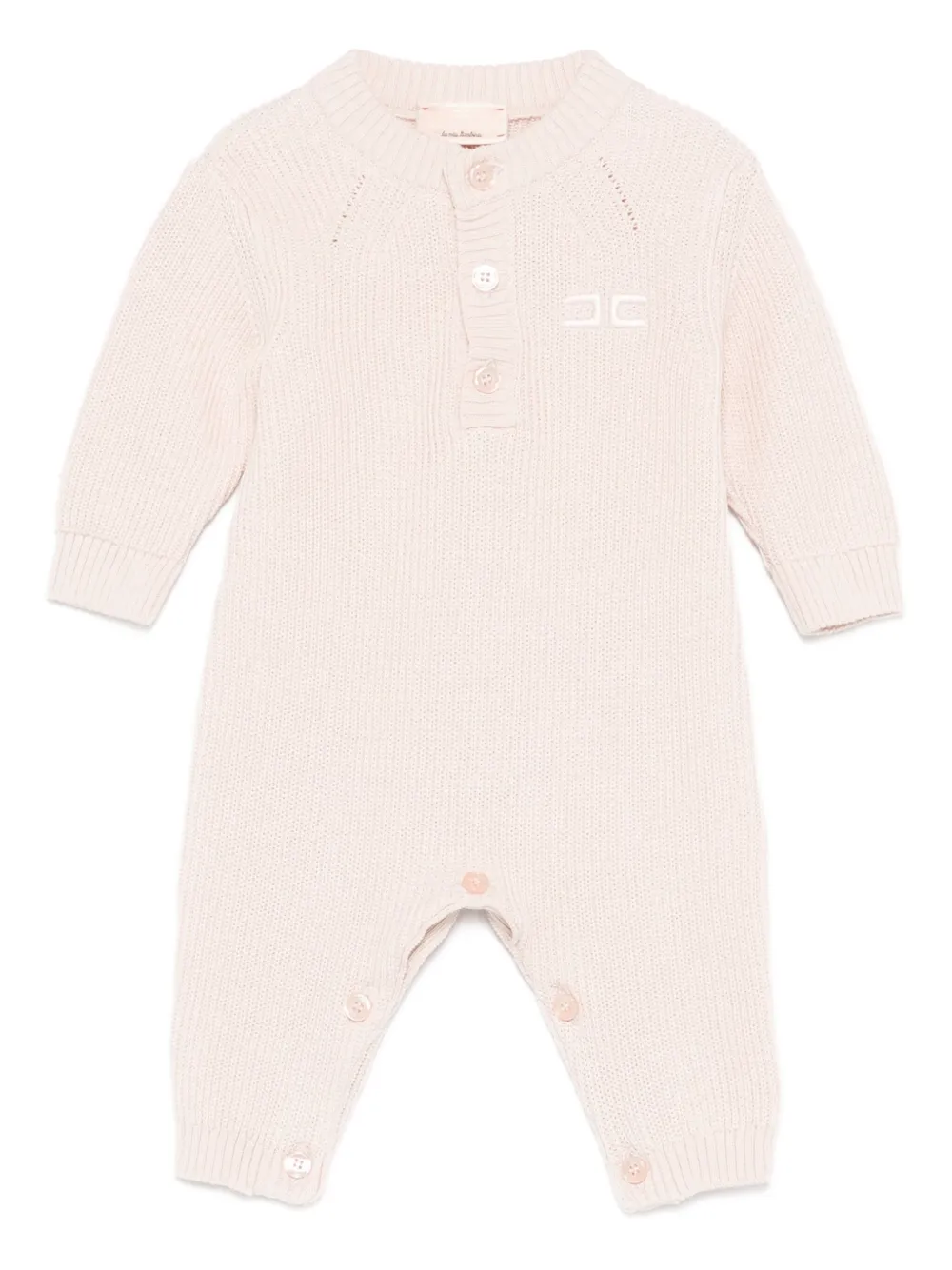 Elisabetta Franchi La Mia Bambina Geribbelde romper met knopenbies Roze