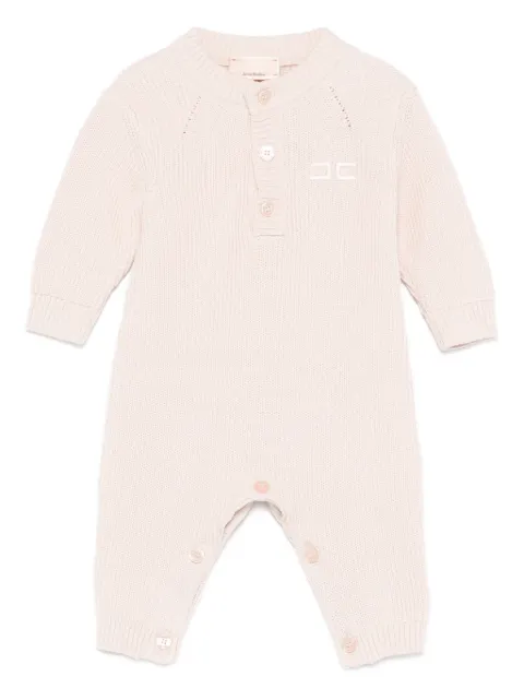 Elisabetta Franchi La Mia Bambina ribbed button-placket romper