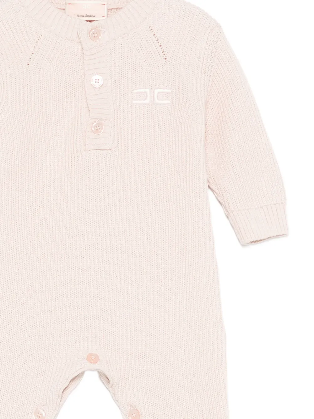 Elisabetta Franchi La Mia Bambina Geribbelde romper met knopenbies Roze
