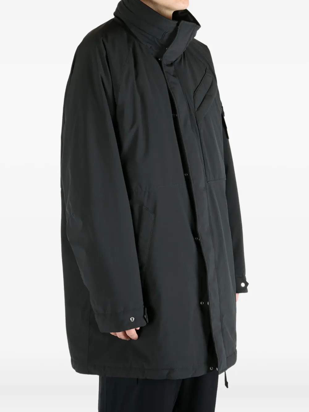 Stone Island high-neck patch-pocket coat Zwart