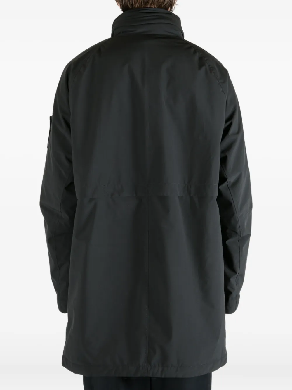 Stone Island high-neck patch-pocket coat Zwart